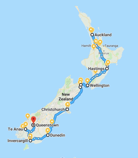 map of my new zealand bus route