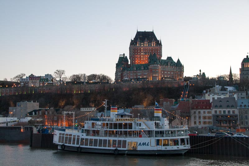 View of the Quebec City skyline from the Levis ferry