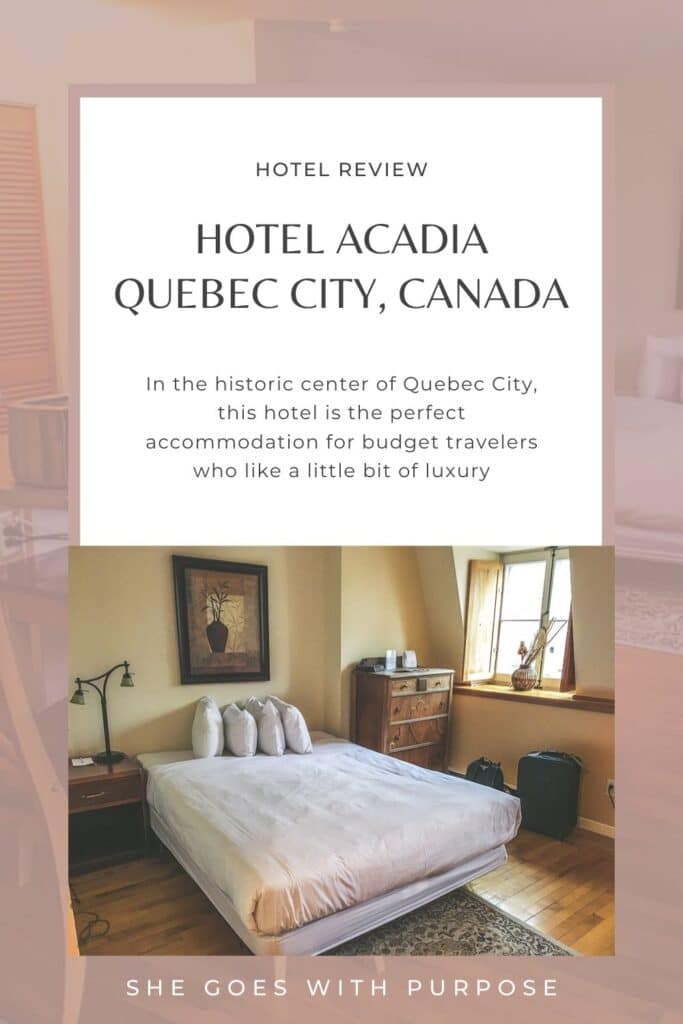 alternative pin image for review for hotel acadia in quebec city, canada