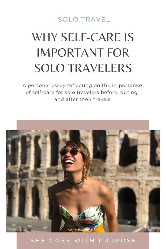 There is a dark side to solo travel that is often glamorized but needs to be discussed more, so solo female travelers know how to take care of themselves better while they travel. This is a personal account of a female solo traveler reflecting on her experiences with mental health while traveling, and the important role self-care plays in staying mentally fit while traveling solo. To read her account, visit www.shegoeswithpurpose.com.