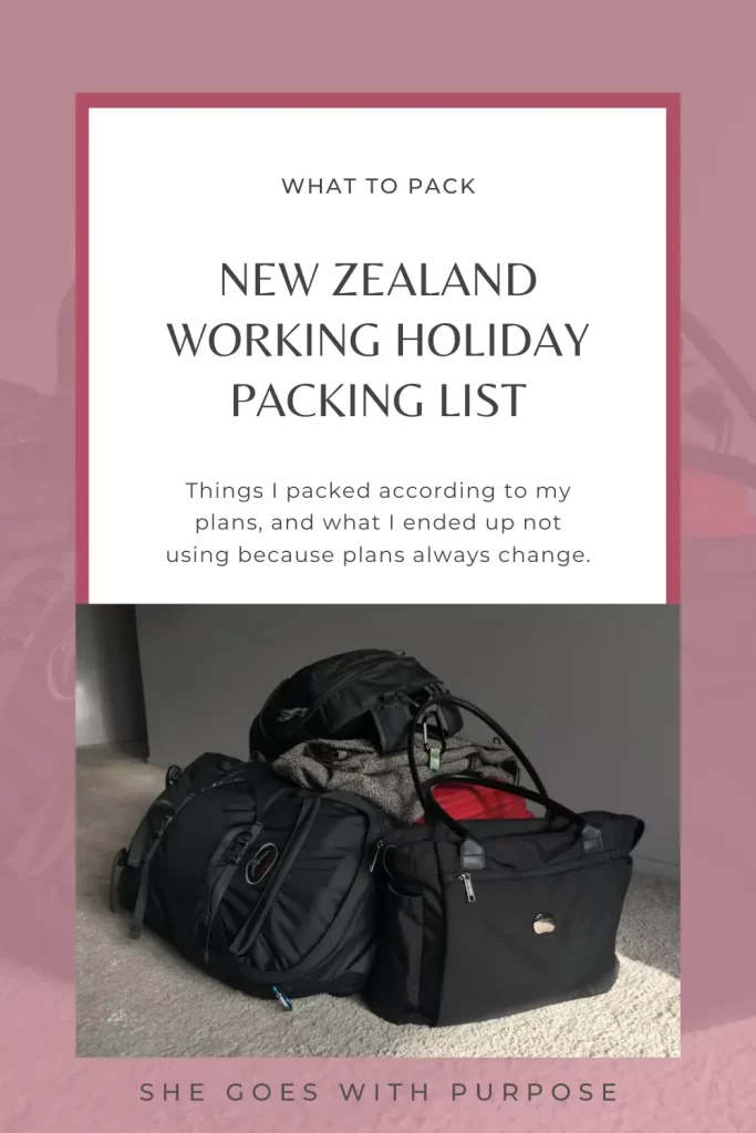 What I packed for a one-year working holiday in New Zealand. Before I left, I planned to work in hospitality, on farms, or maybe even in an office! So, what I brought reflected those expectations. However, plans changed once I got there and I didn't need everything I brought with me.